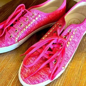 Bright Barbie Pink Jack Rogers tennis shoes/sneakers Sz 7.5- worn once!